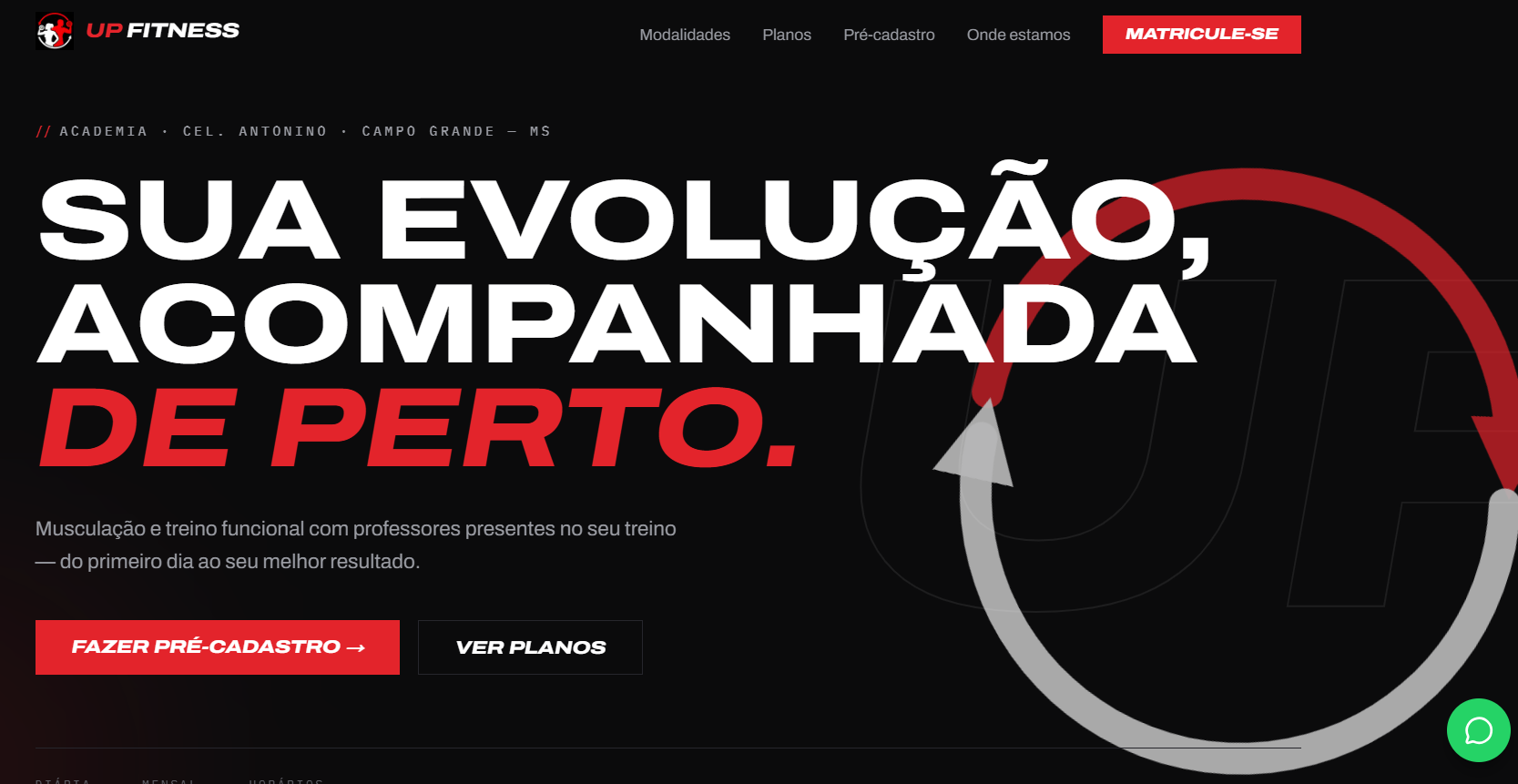 Print do site UP Fitness